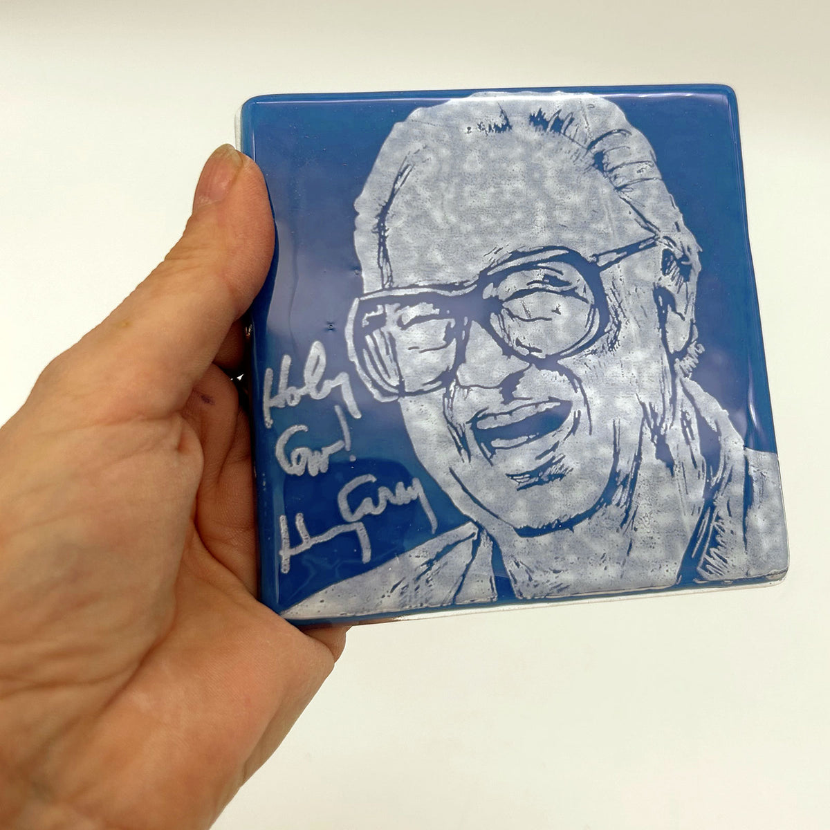 Harry Caray Handmade Fused Glass Coaster – Kiku Handmade
